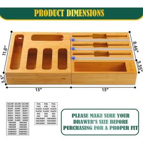 Bamboo Plastic Wrap Cutting Box Packaging Dispenser