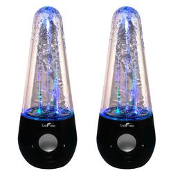 beFree Sound Bluetooth LED Dancing Water Multimedia Speakers in Black