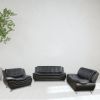 Black Faux leather 1 Seat Living Room Sofa