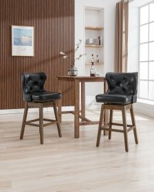 COOLMORE Bar Stools Set of 2 Counter Height Chairs with Footrest for Kitchen, Dining Room And 360 Degree Swivel