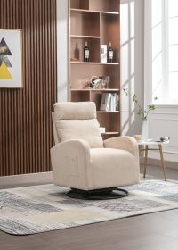 JiaDa Upholstered Swivel Glider.Rocking Chair for Nursery in Beige.Modern Style One Left Bag