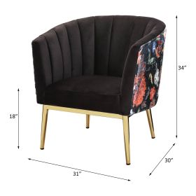 ACME Colla Accent Chair, Black Velvet & Gold 59817