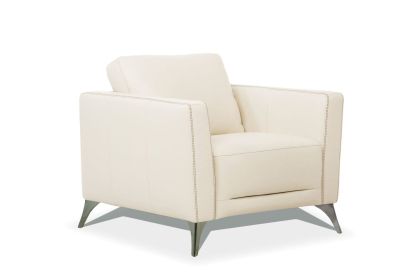 ACME Malaga Chair, Cream Leather 55007