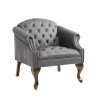 Upholstered Accent Chair for Bedroom Living Room Chairs Lounge Chair with Wood Legs Gray Velvet