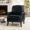 Jonathas Vegan Leather Armchair-NAVY