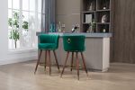 COOLMORE Counter Height Bar Stools Set of 2 for Kitchen Counter Solid Wood Legs with a fixed height of 360 degrees