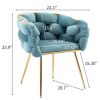 Luxury modern simple leisure velvet single sofa chair bedroom lazy person household dresser stool manicure table back chair blue