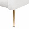 Accent Upholstered Single Chair White Sherpa Armchair with Golden Legs for living room, bedroom, office