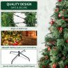 6.5ft Pre-Lit Artificial Flocked Christmas Tree with 350 LED Lights&1200 Branch Tips,Pine Cones& Berries