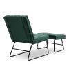 Green Modern Lazy Lounge Chair, Contemporary Single Leisure Upholstered Sofa Chair Set