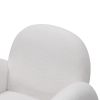 Accent Upholstered Single Chair White Sherpa Armchair with Golden Legs for living room, bedroom, office