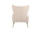 Modern Accent Chair with Ottoman, Comfy Armchair for Living Room, Bedroom, Apartment, Office (Beige)