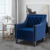 accent armchair living room chair with nailheads and solid wood legs