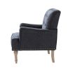 Pholus Armchair with Carved Legs and Nailhead Trim