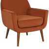 Astrid Mid-Century Burnt Orange Velvet Arm Chair