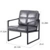 Light grey PU leather leisure black metal frame recliner chair for living room and bedroom furniture