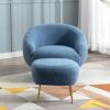 Orisfur. Modern Comfy Leisure Accent Chair, Teddy Short Plush Particle Velvet Armchair with Ottoman for Living Room