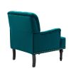 Dryades Armchair with Rubberwood Legs and Nailhead Trim