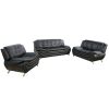 Black Faux leather 1 Seat Living Room Sofa