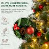 6.5ft Pre-Lit Artificial Flocked Christmas Tree with 350 LED Lights&1200 Branch Tips,Pine Cones& Berries