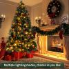 6.5ft Pre-Lit Artificial Flocked Christmas Tree with 350 LED Lights&1200 Branch Tips,Pine Cones& Berries