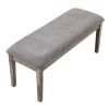 Upholstered Entryway Bench, Bedroom Bench for End of Bed, Dining Bench with Padded Seat for Kitchen, Living Room, Fabric Solid Wood Indoor Bench