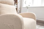 JiaDa Upholstered Swivel Glider.Rocking Chair for Nursery in Beige.Modern Style One Left Bag