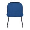 Set of 2 Accent Chair Soft Velvet Leisure Chair Upholstered Dining Chair with Backrest Armrest, Dark Blue