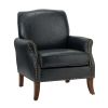 Jonathas Vegan Leather Armchair-NAVY