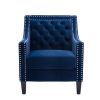 accent armchair living room chair with nailheads and solid wood legs