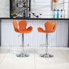 COOLMORE Swivel Bar Stools Set of 2 Adjustable Counter Height Chairs with Footrest for Kitchen, Dining Room