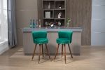 COOLMORE Counter Height Bar Stools Set of 2 for Kitchen Counter Solid Wood Legs with a fixed height of 360 degrees