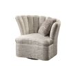 ACME Athalia Swivel Chair w/1 Pillow, Shimmering Pearl 55307