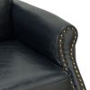 Jonathas Vegan Leather Armchair-NAVY