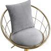 Grey velvet bar chair, pure gold plated, unique design,360 degree rotation, adjustable height,Suitable for dinning room and bar,set of 2