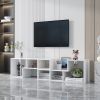 Double L-Shaped TV Stand, Display Shelf , Bookcase for Home Furniture,White