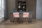 COOLMORE Counter Height Bar Stools Set of 2 for Kitchen Counter Solid Wood Legs with Fabric with a fixed height of 360 degrees