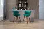 COOLMORE Counter Height Bar Stools Set of 2 for Kitchen Counter Solid Wood Legs with a fixed height of 360 degrees