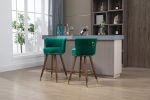 COOLMORE Counter Height Bar Stools Set of 2 for Kitchen Counter Solid Wood Legs with a fixed height of 360 degrees