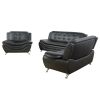 Black Faux leather 1 Seat Living Room Sofa