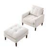 [Video] Welike Modern Fabric Single Sofa Chair, Living room chair, Comfortable Armchair with Solid Wood Legs, Tufted Chair for Reading or Lounging