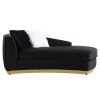 Achelle Chaise w/2 Pillows in Black Velvet LV01048