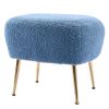 Orisfur. Modern Comfy Leisure Accent Chair, Teddy Short Plush Particle Velvet Armchair with Ottoman for Living Room