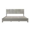 Champagne Silver Platform Bed Solid Rubber Wood Frame and Legs, King Size