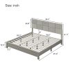 Champagne Silver Platform Bed Solid Rubber Wood Frame and Legs, King Size