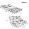 Oris Fur. Sofa Bed Adjustable Folding Futon Sofa Leisure Sofa Bed with Two Pillows RT