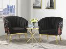 ACME Colla Accent Chair, Black Velvet & Gold 59817