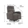 JiaDa Upholstered Swivel Glider.Rocking Chair for Nursery in Dark Grey.Modern Style One Left Bag