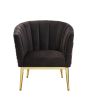 ACME Colla Accent Chair, Black Velvet & Gold 59817