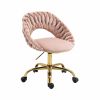 COOLMORE Computer Chair Office Chair Adjustable Swivel Chair Fabric Seat Home Study Chair